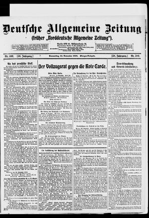 Deutsche allgemeine Zeitung vom 14.11.1918