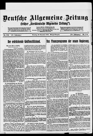 Deutsche allgemeine Zeitung on Nov 19, 1918