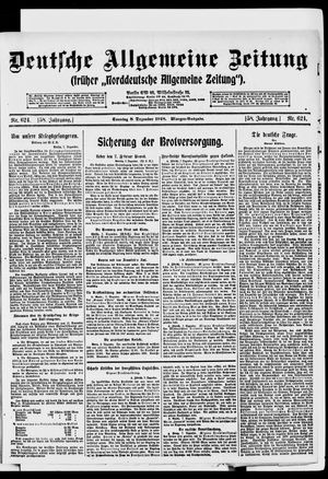 Deutsche allgemeine Zeitung on Dec 8, 1918