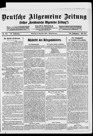 Deutsche allgemeine Zeitung on Dec 17, 1918