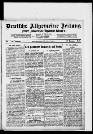 Deutsche allgemeine Zeitung on Jan 1, 1919