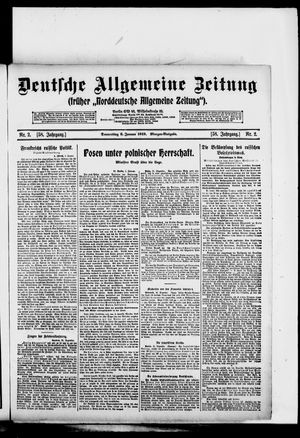 Deutsche allgemeine Zeitung vom 02.01.1919
