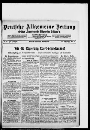Deutsche allgemeine Zeitung on Jan 6, 1919