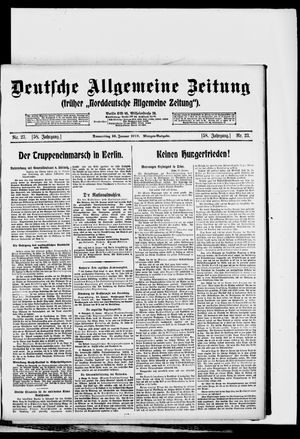 Deutsche allgemeine Zeitung vom 16.01.1919