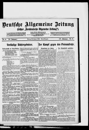 Deutsche allgemeine Zeitung vom 20.01.1919