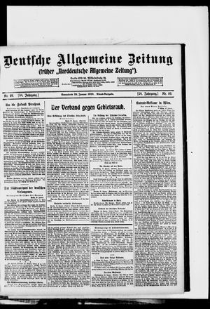 Deutsche allgemeine Zeitung on Jan 25, 1919