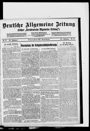 Deutsche allgemeine Zeitung vom 09.02.1919