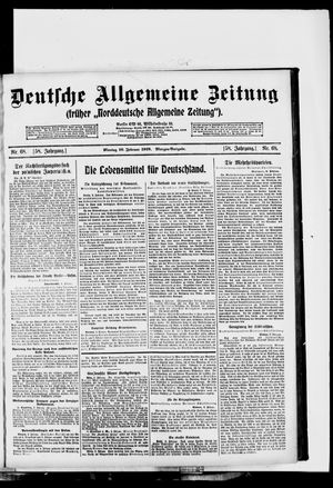 Deutsche allgemeine Zeitung vom 10.02.1919