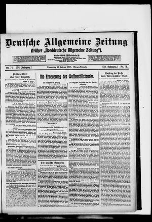 Deutsche allgemeine Zeitung on Feb 13, 1919