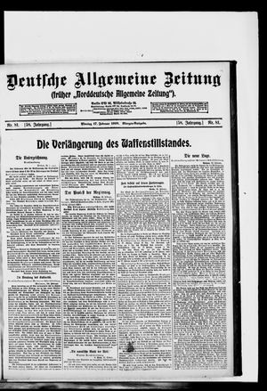Deutsche allgemeine Zeitung on Feb 17, 1919
