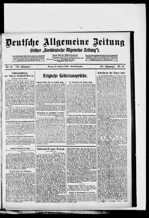 Deutsche allgemeine Zeitung vom 17.02.1919