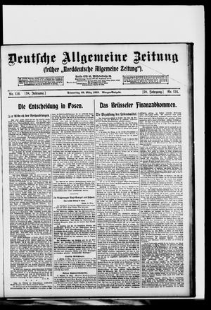 Deutsche allgemeine Zeitung vom 20.03.1919