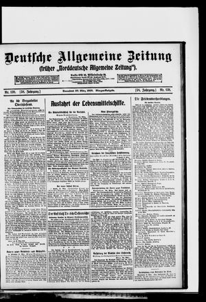 Deutsche allgemeine Zeitung vom 22.03.1919