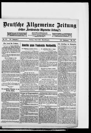 Deutsche allgemeine Zeitung on Apr 1, 1919