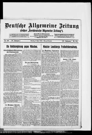Deutsche allgemeine Zeitung on Apr 8, 1919