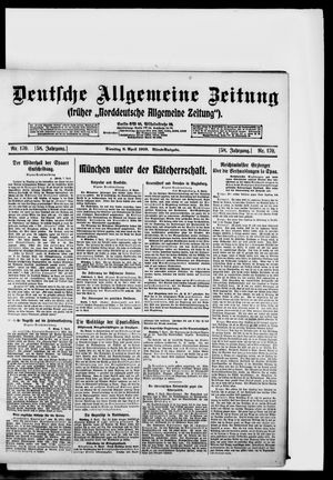 Deutsche allgemeine Zeitung on Apr 8, 1919