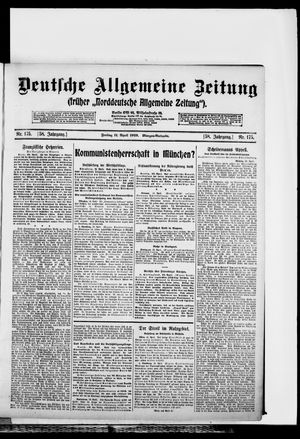 Deutsche allgemeine Zeitung on Apr 11, 1919