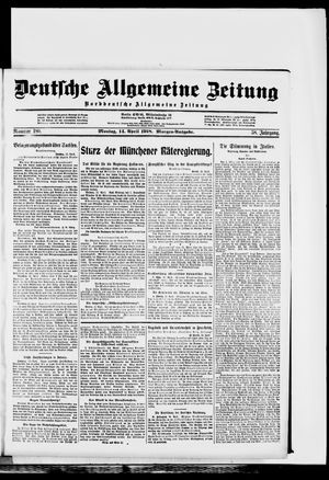 Deutsche allgemeine Zeitung on Apr 14, 1919