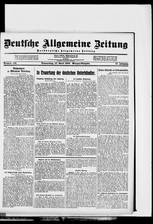 Deutsche allgemeine Zeitung on Apr 17, 1919