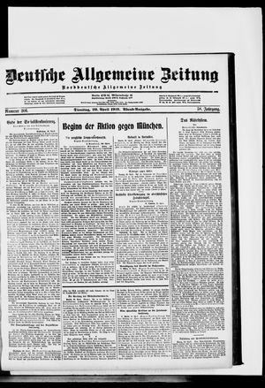 Deutsche allgemeine Zeitung vom 29.04.1919