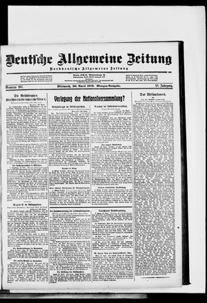 Deutsche allgemeine Zeitung on Apr 30, 1919