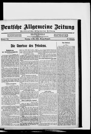 Deutsche allgemeine Zeitung on May 4, 1919