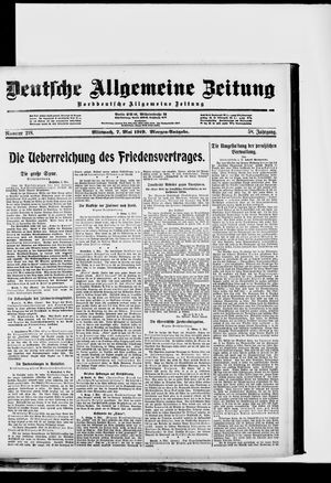 Deutsche allgemeine Zeitung on May 7, 1919