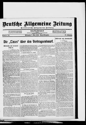 Deutsche allgemeine Zeitung on May 7, 1919