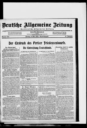 Deutsche allgemeine Zeitung vom 09.05.1919