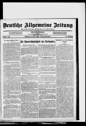 Deutsche allgemeine Zeitung vom 14.05.1919