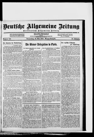 Deutsche allgemeine Zeitung on May 15, 1919