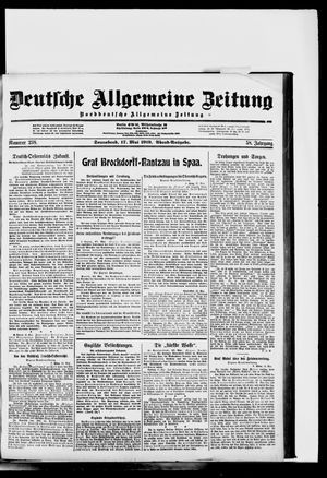 Deutsche allgemeine Zeitung on May 17, 1919