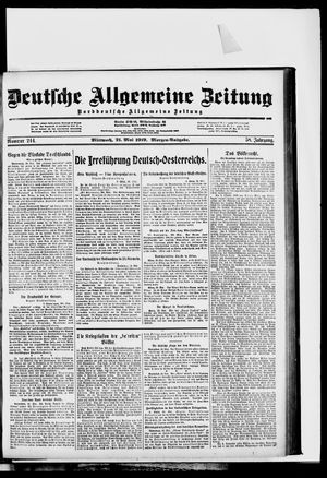 Deutsche allgemeine Zeitung vom 21.05.1919