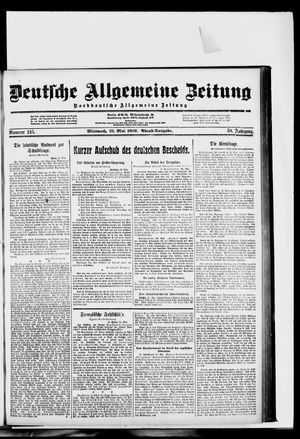 Deutsche allgemeine Zeitung on May 21, 1919