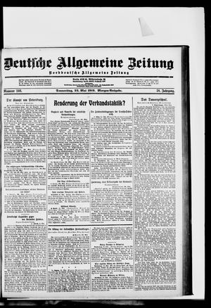 Deutsche allgemeine Zeitung vom 22.05.1919