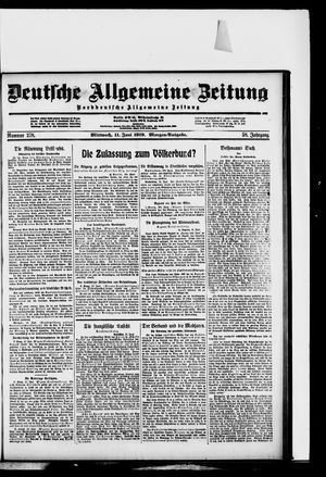 Deutsche allgemeine Zeitung vom 11.06.1919