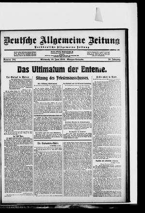 Deutsche allgemeine Zeitung vom 18.06.1919