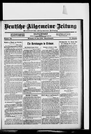 Deutsche allgemeine Zeitung vom 18.06.1919