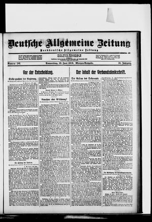 Deutsche allgemeine Zeitung vom 19.06.1919