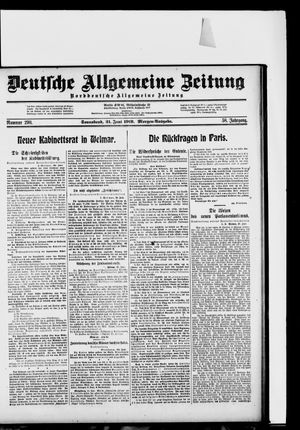 Deutsche allgemeine Zeitung on Jun 21, 1919