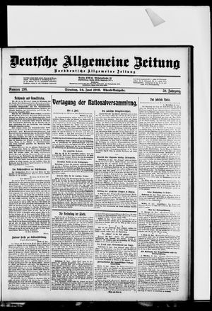 Deutsche allgemeine Zeitung vom 24.06.1919