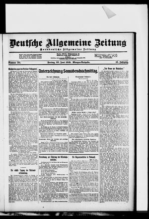 Deutsche allgemeine Zeitung vom 27.06.1919