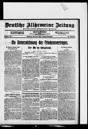 Deutsche allgemeine Zeitung vom 29.06.1919