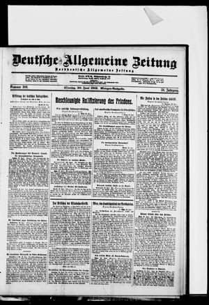 Deutsche allgemeine Zeitung vom 30.06.1919