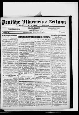 Deutsche allgemeine Zeitung vom 18.07.1919