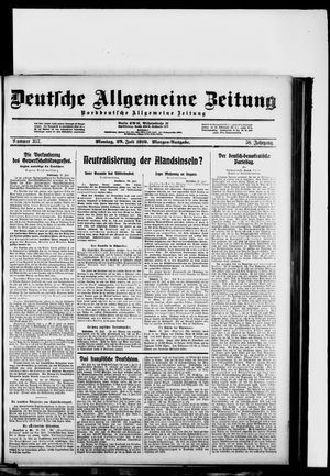 Deutsche allgemeine Zeitung vom 28.07.1919