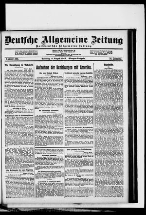 Deutsche allgemeine Zeitung vom 03.08.1919