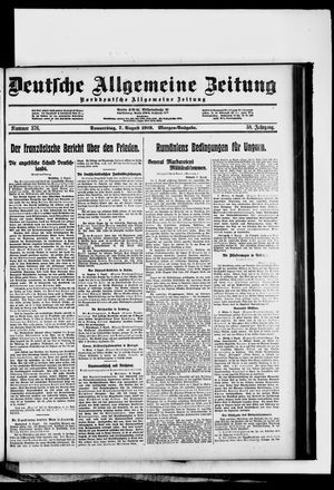 Deutsche allgemeine Zeitung vom 07.08.1919