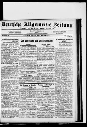 Deutsche allgemeine Zeitung vom 09.08.1919