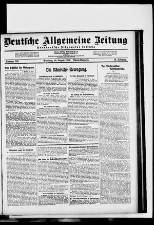 Deutsche allgemeine Zeitung vom 12.08.1919